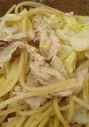 キャベツと豚肉のめんつゆパスタ-レシピのメイン写真