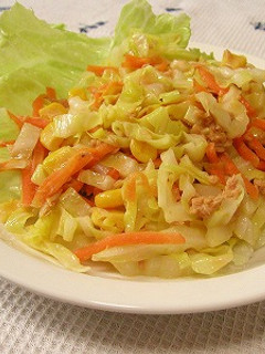 キャベツ&ツナの麺つゆバター♪-レシピのメイン写真