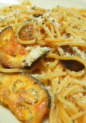 トマトジュースでなすとベーコンのパスタ-レシピのメイン写真