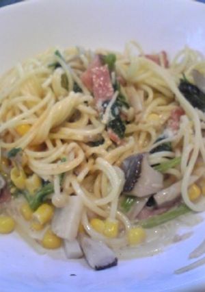 エリンギとベーコンの簡単クリームパスタ-レシピのメイン写真
