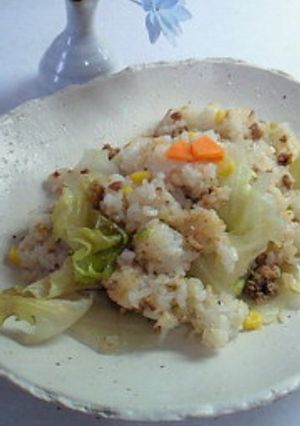 味噌ミンチとレタスの炒飯-レシピのメイン写真