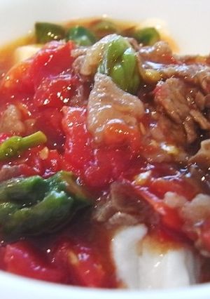 ☆Love離乳食☆トマト牛肉あんかけ豆腐-レシピのメイン写真
