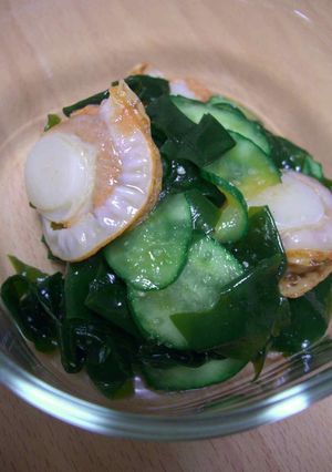 ホタテとわかめきゅうりのワサビ醤油和え-レシピのメイン写真