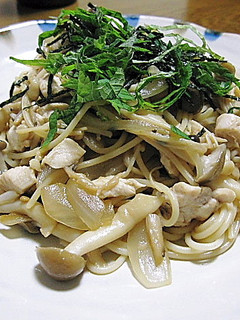 鶏肉ときのこのニンニク醤油スパゲティー-レシピのメイン写真