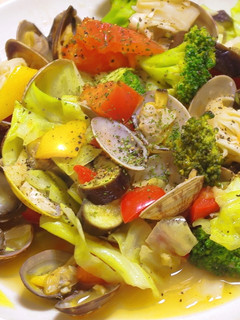 お野菜たっぷり! あさりのワイン蒸し☆-レシピのメイン写真