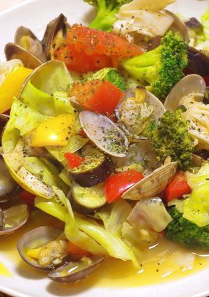 お野菜たっぷり！ あさりのワイン蒸し☆-レシピのメイン写真