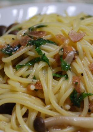 十得鍋で作る★梅と大葉としめじのパスタ-レシピのメイン写真