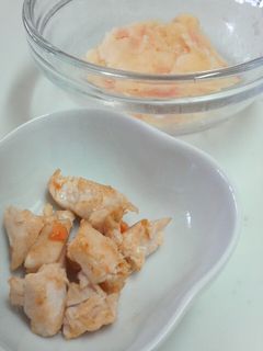 離乳食*かじきまぐろのコロコロバター焼き-レシピのメイン写真