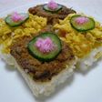 まぐろ缶と炒り玉子の押し寿司