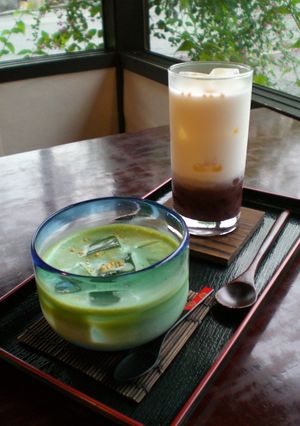 涼しげ夏ドリンク*抹茶オレと小豆オレ-レシピのメイン写真