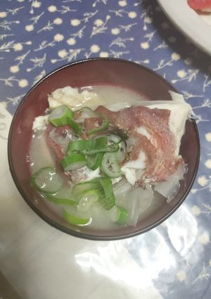お刺身やお寿司と一緒に、鯛のあら汁🐟-レシピのメイン写真