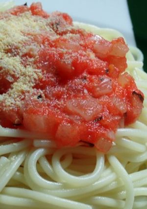 冷凍トマトのパスタ（完熟トマトでも！）-レシピのメイン写真
