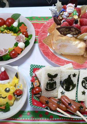 クリスマスにピカチュウサンタのオムライス-レシピのメイン写真