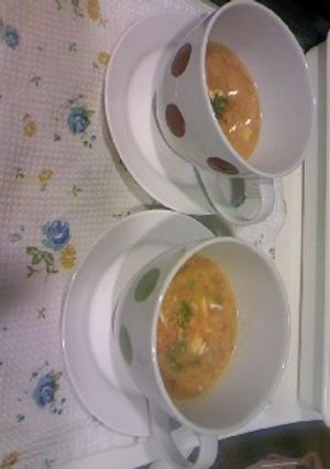 簡単！ﾁｰｽﾞ入り☆中華風ﾄﾏﾄｽｰﾌﾟ-レシピのメイン写真