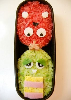 簡単♪ガチャピン&ムックキャラ弁☆-レシピのメイン写真