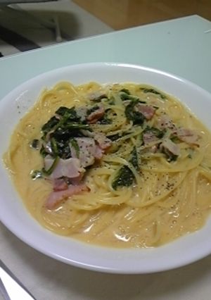 牛乳であっさり!カルボナーラ-レシピのメイン写真