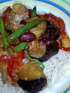 シーチキン☆いんげん☆カレー冷うどん♪-レシピのメイン写真