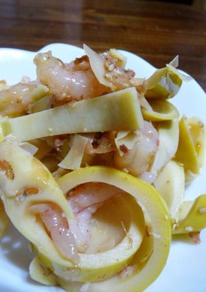 簡単☆ハチク（淡竹）と甘エビのわさび醤油-レシピのメイン写真