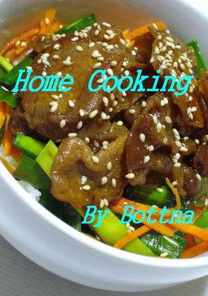 豚肉＆にらのスタミナ丼-レシピのメイン写真