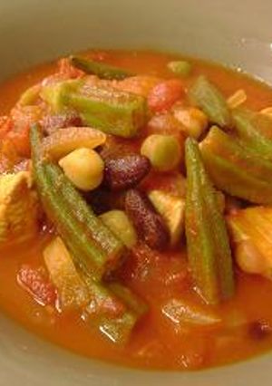 オクラと鶏肉とお豆のトマト煮♪-レシピのメイン写真