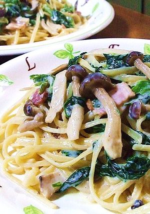 豆乳で♪きのこ＆ベーコンのクリームパスタ-レシピのメイン写真