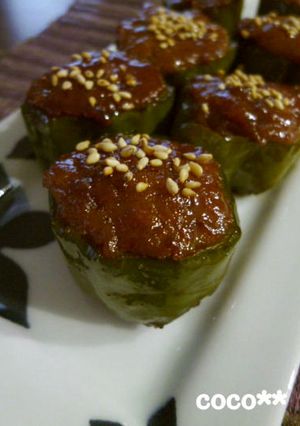 照り焼き風☆ピーマン肉詰め-レシピのメイン写真