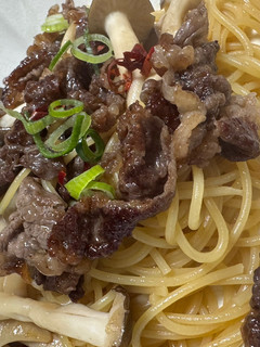 牛肉ときのこのピリ辛和風パスタ-レシピのメイン写真