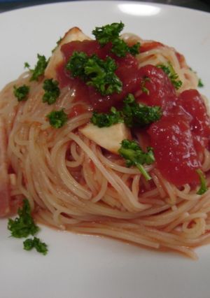 トマトとモッツァレラの冷製パスタ-レシピのメイン写真