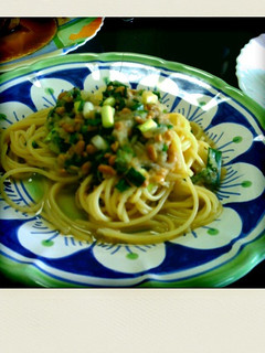 納豆とおろしのあたたかいスパゲティー-レシピのメイン写真