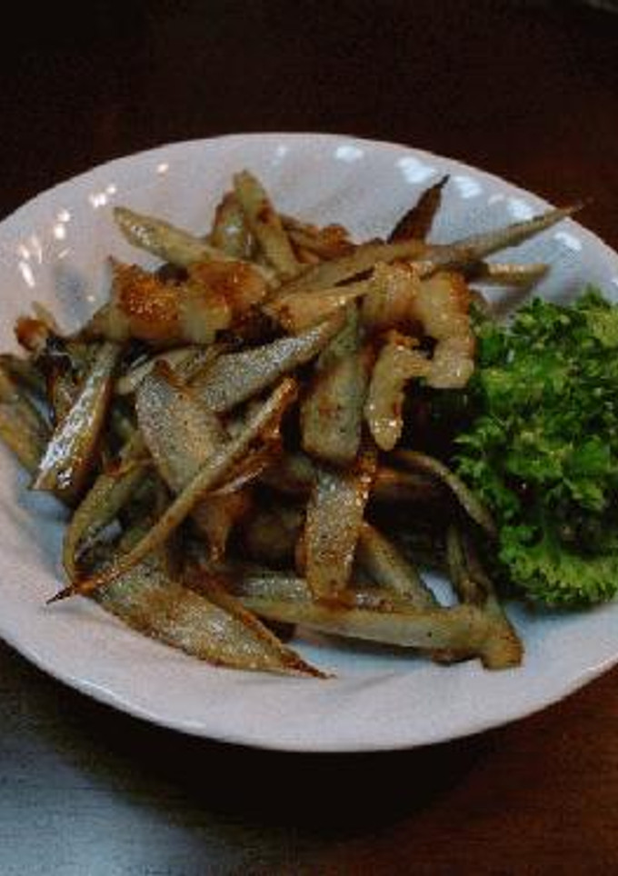 鶏皮とごぼうの山椒炒め-レシピのメイン写真