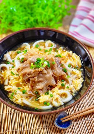 動画あり！肉たまあんかけうどん【卵とじうどん】-レシピのメイン写真