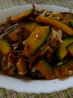 かぼちゃと牛肉のオイスター炒め-レシピのメイン写真