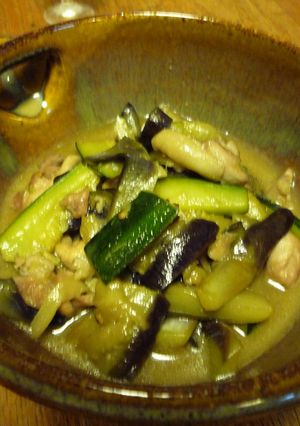 ズッキーニと茄子と鶏の甘味噌いため-レシピのメイン写真