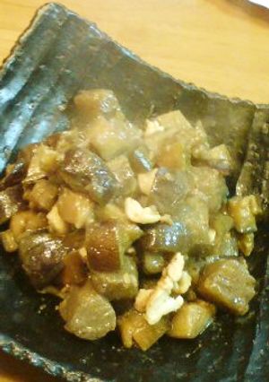 茄子とこんにゃくのコロコロ炒め-レシピのメイン写真