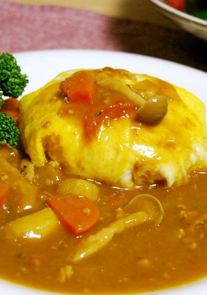 夏野菜でオムカレー-レシピのメイン写真