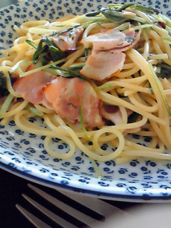ベーコンと水菜のパスタ(やさし~い味)-レシピのメイン写真