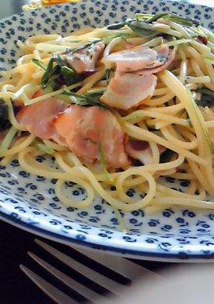 ベーコンと水菜のパスタ(やさし~い味)-レシピのメイン写真