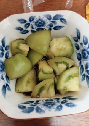青いトマトのあわ漬け合え-レシピのメイン写真