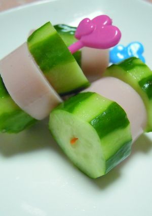 簡単♫お弁当✿魚肉ソーセージ＆きゅうり-レシピのメイン写真