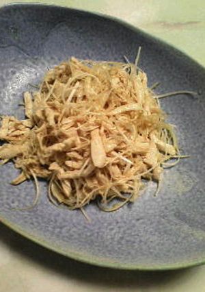 鶏ささみと白髪ネギのしょうが醤油あえ★-レシピのメイン写真