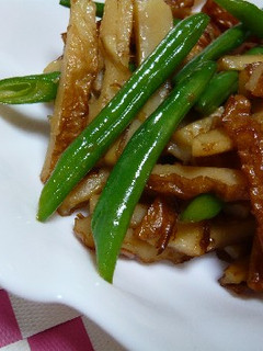 ちくわといんげんのにんにく醤油炒め-レシピのメイン写真