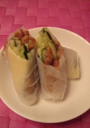 ★納豆とチーズの生春巻き★-レシピのメイン写真