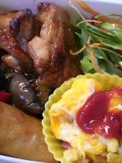 朝寝坊した日のお弁当♪スピード鶏照り焼き-レシピのメイン写真