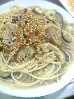 ナスと玉ねぎの和風スープパスタ♪-レシピのメイン写真