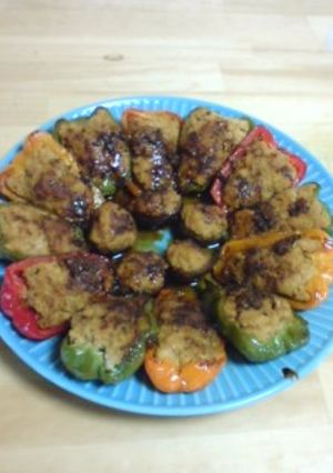 おから入りピーマン肉詰め♪照り焼き♪-レシピのメイン写真