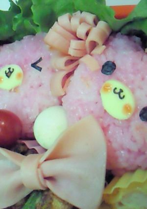 キャラ弁♪姫系弁当ｸﾏﾁｬンおにぎり-レシピのメイン写真