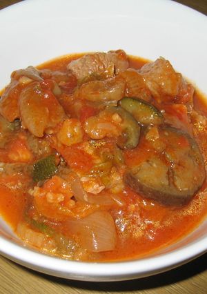 ♪簡単♪豚ﾓﾓ肉と夏野菜のﾄﾏﾄ煮-レシピのメイン写真
