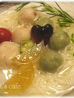 七夕そうめん♪梅味白玉のおり姫さま-レシピのメイン写真