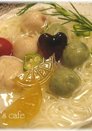 七夕そうめん♪梅味白玉のおり姫さま-レシピのメイン写真