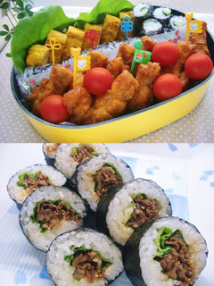焼肉のり巻きの行楽弁当-レシピのメイン写真